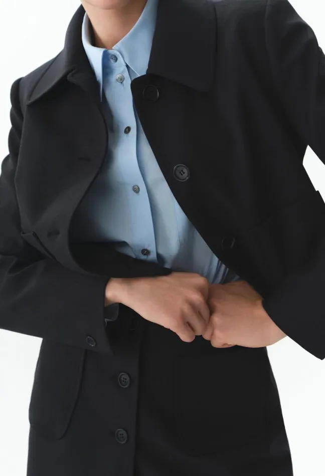 Claudie Pierlot Black Woolblend Box Jacket Clothes Jackets