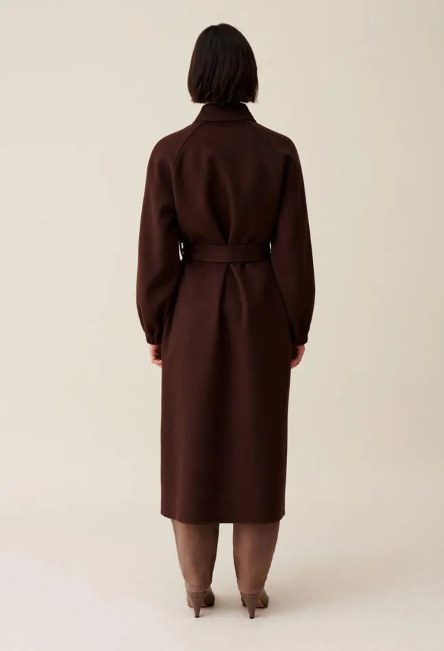 Claudie Pierlot Brown Belted Long Coat Clothes Coats
