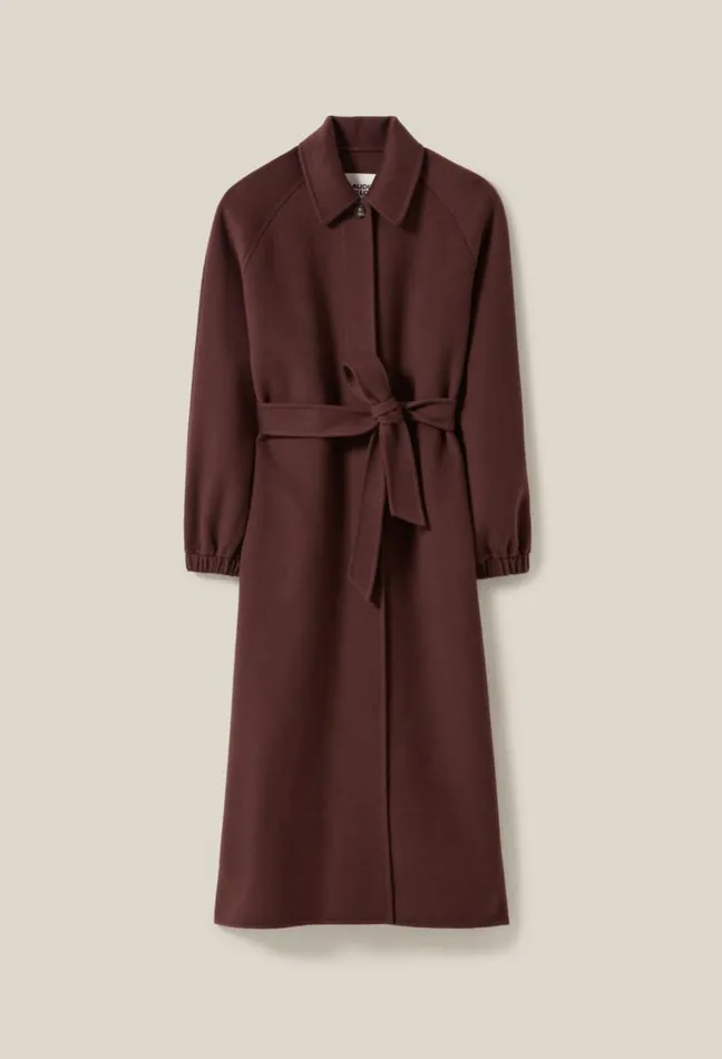 Claudie Pierlot Brown Belted Long Coat Clothes Coats