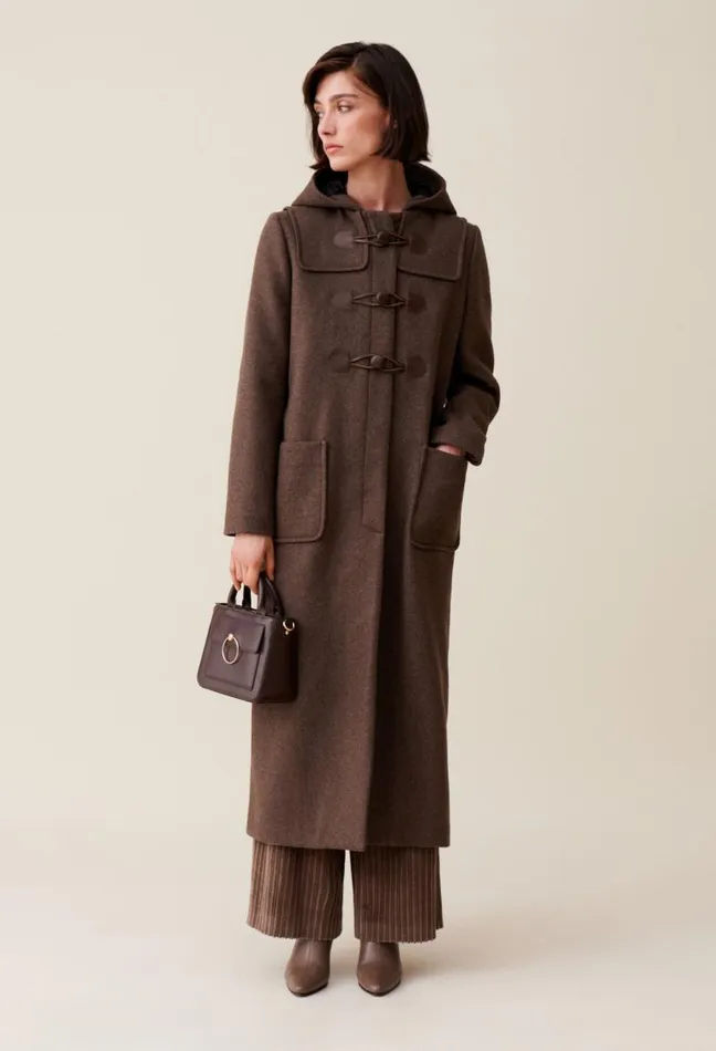 Claudie Pierlot Brown Long Hooded Coat Clothes Coats