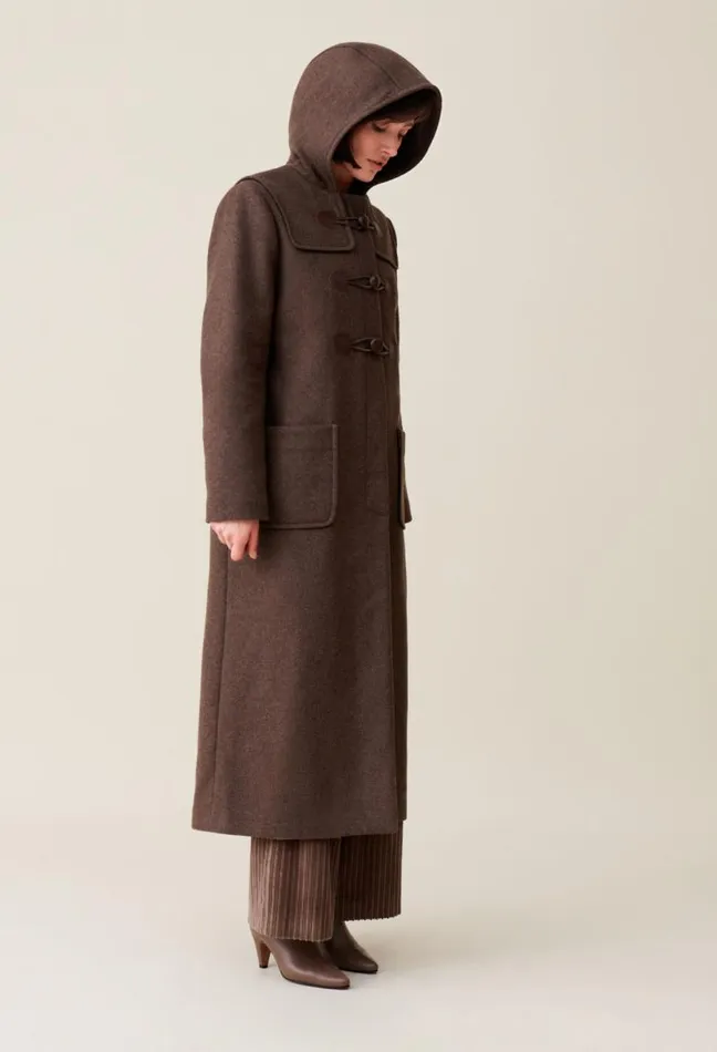 Claudie Pierlot Brown Long Hooded Coat Clothes Coats