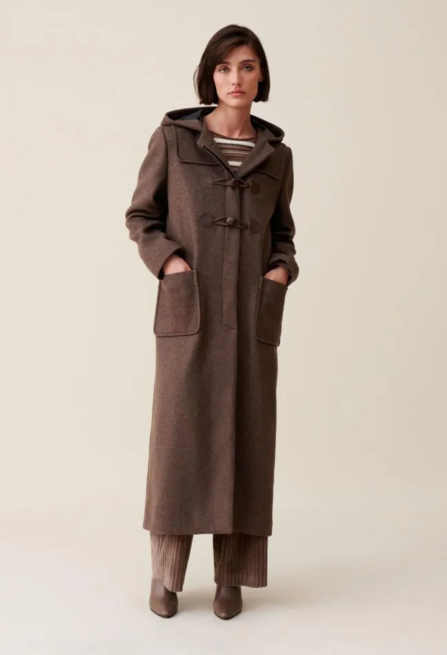 Claudie Pierlot Brown Long Hooded Coat Clothes Coats