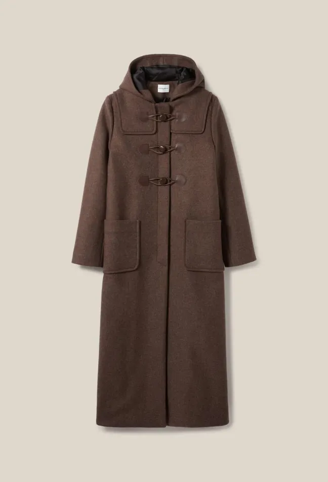 Claudie Pierlot Brown Long Hooded Coat Clothes Coats