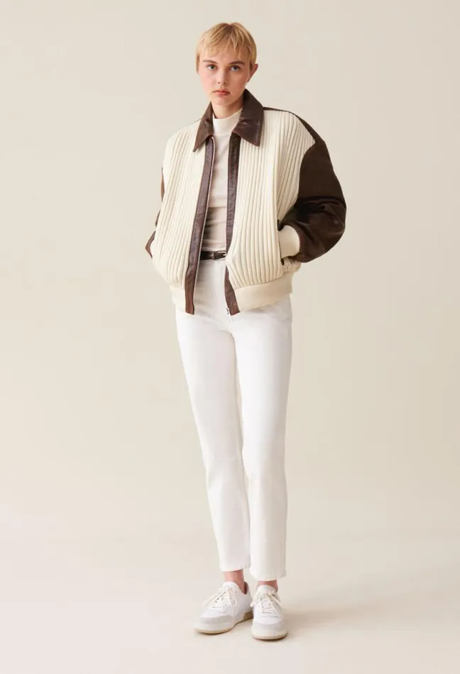 Claudie Pierlot Brown Twotone Bomber Jacket Clothes Jackets
