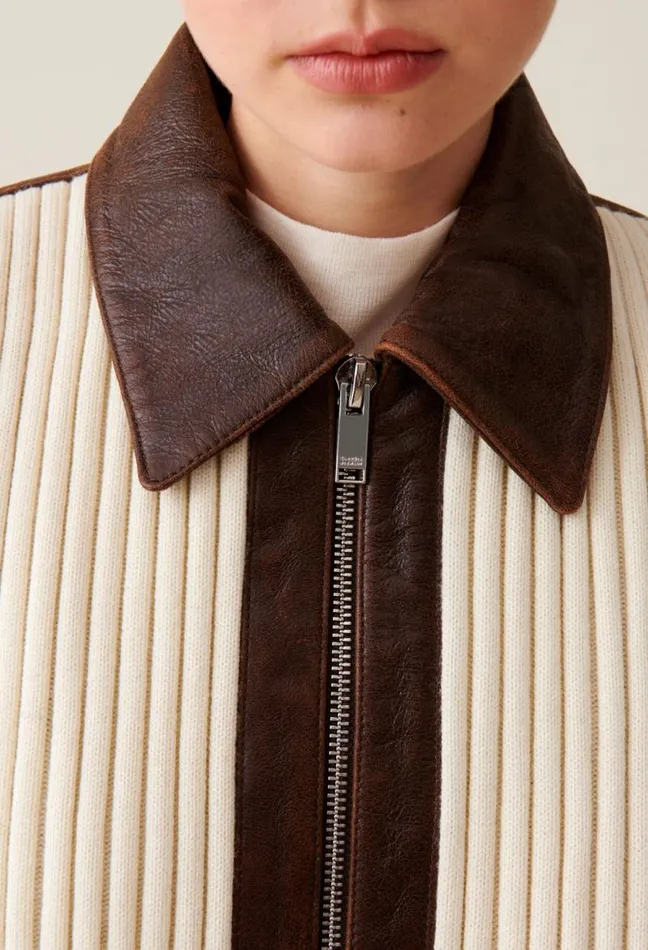 Claudie Pierlot Brown Twotone Bomber Jacket Clothes Jackets