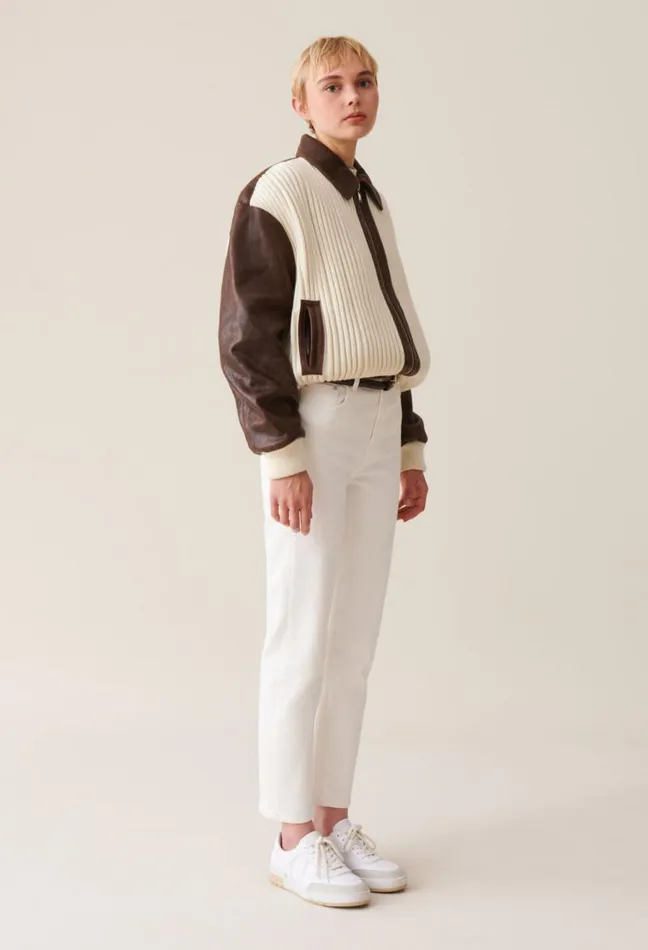 Claudie Pierlot Brown Twotone Bomber Jacket Clothes Jackets