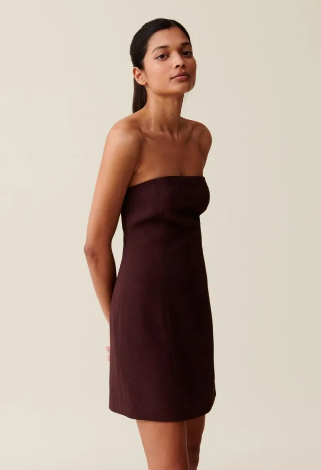 Claudie Pierlot Cappucino Strapless Short Dress Clothes Dresses
