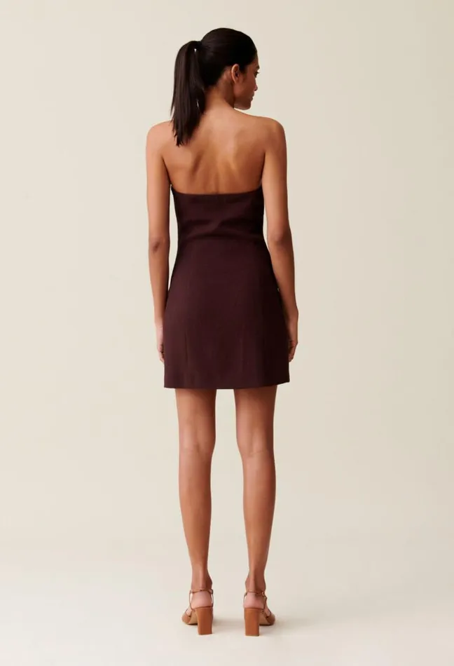 Claudie Pierlot Cappucino Strapless Short Dress Clothes Dresses