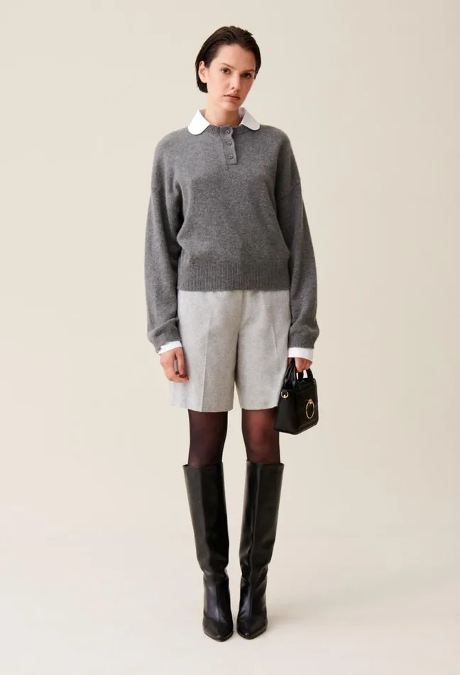 Claudie Pierlot Cashmere Jumper Detachable Collar Clothes Knitwear And Cardigans