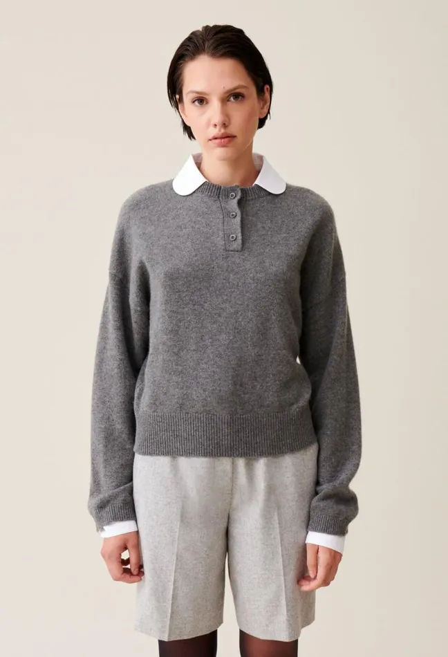 Claudie Pierlot Cashmere Jumper Detachable Collar Clothes Knitwear And Cardigans