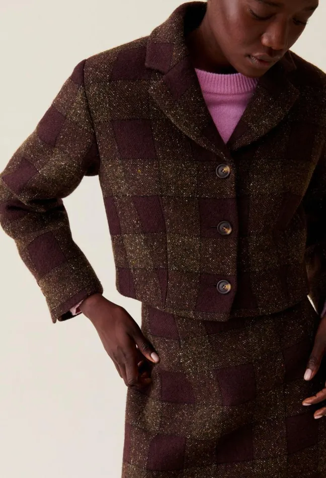 Claudie Pierlot Checked Buttoned Jacket Clothes Jackets