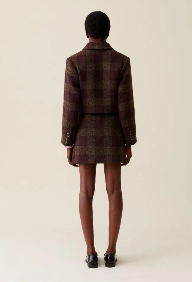 Claudie Pierlot Checked Buttoned Jacket Clothes Jackets