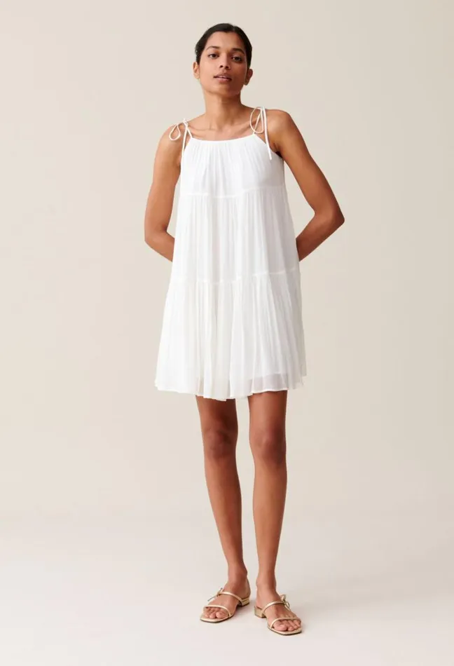 Claudie Pierlot Ecru Babydoll Mini Dress Clothes Dresses