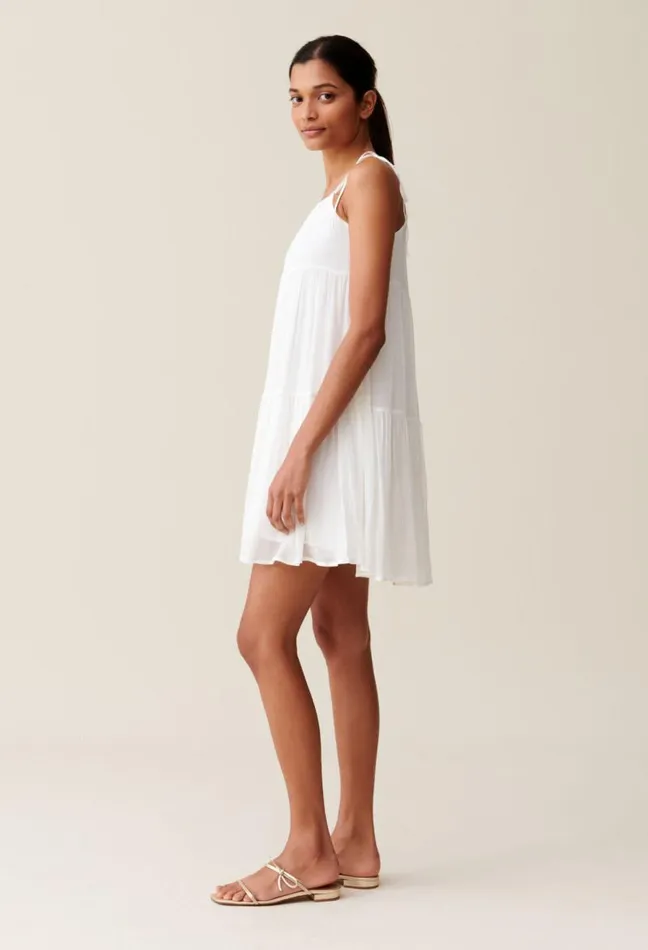 Claudie Pierlot Ecru Babydoll Mini Dress Clothes Dresses