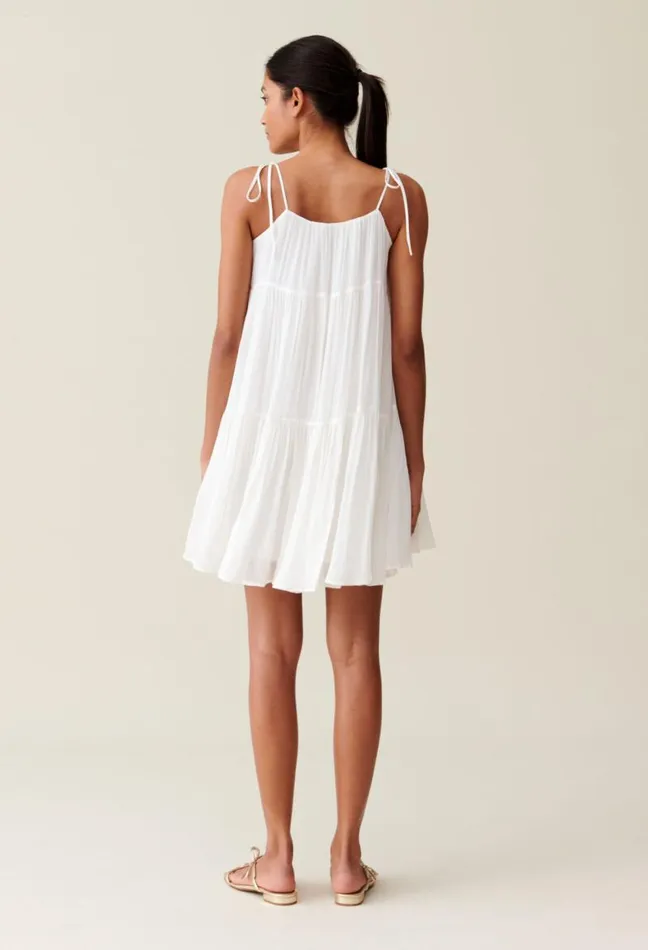 Claudie Pierlot Ecru Babydoll Mini Dress Clothes Dresses