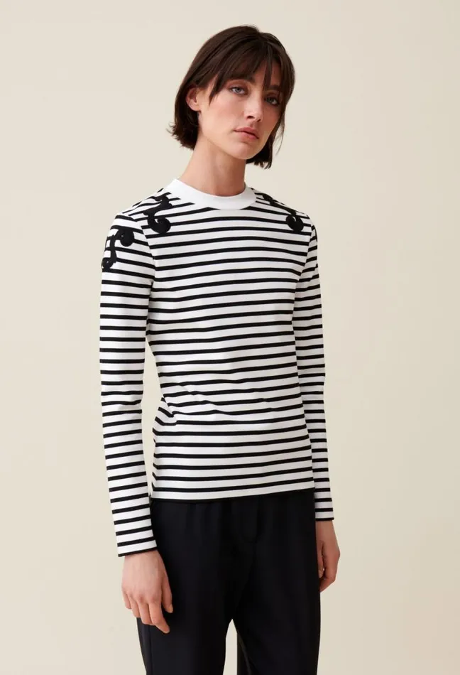 Claudie Pierlot Ecru Long Sleeved Top Clothes Tshirts