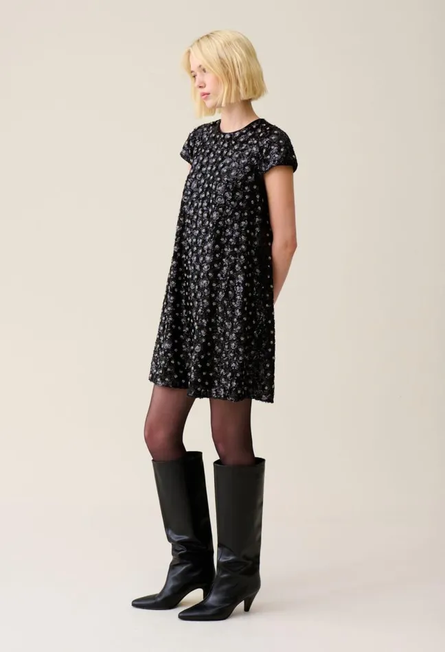 Claudie Pierlot Embroidered Babydoll Mini Dress Clothes Dresses