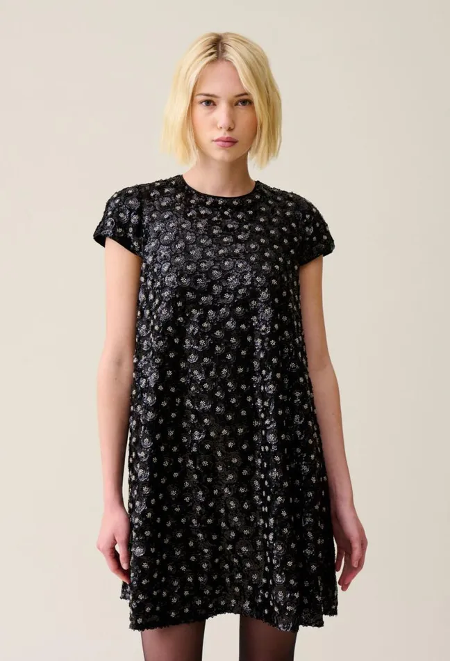Claudie Pierlot Embroidered Babydoll Mini Dress Clothes Dresses