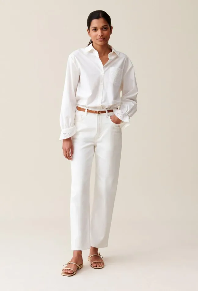 Claudie Pierlot Embroidered White Shirt Clothes Tops And Shirts