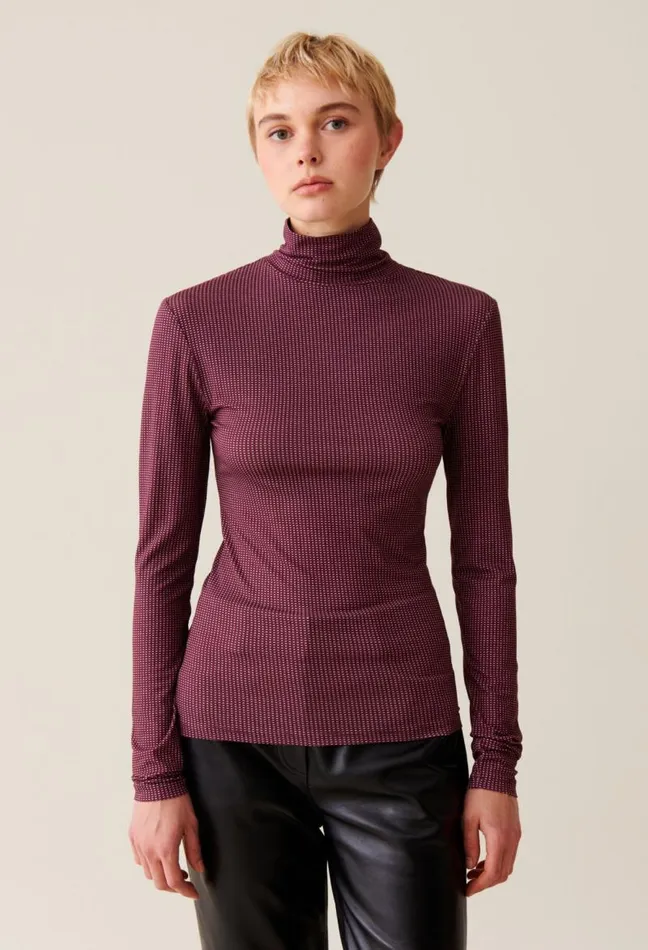 Claudie Pierlot Fitted Funnel Neck Top Clothes Tops And Shirts
