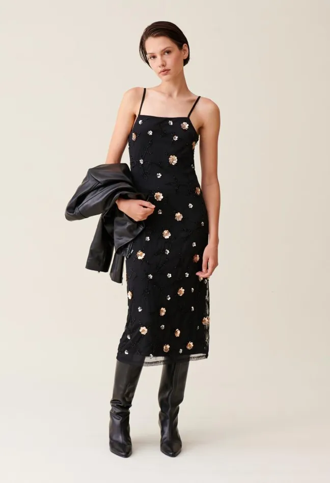 Claudie Pierlot Flowy Sequinembroidered Gown Clothes Dresses