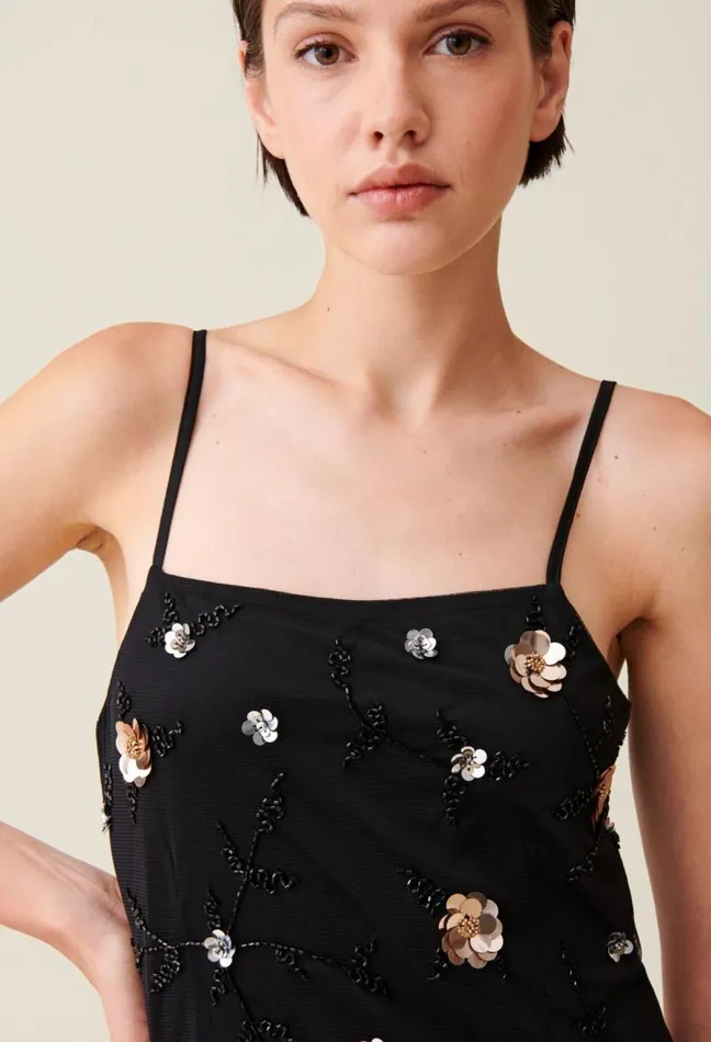 Claudie Pierlot Flowy Sequinembroidered Gown Clothes Dresses