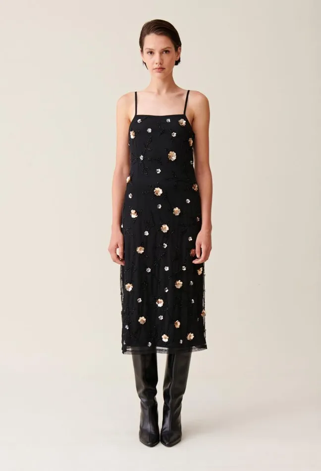 Claudie Pierlot Flowy Sequinembroidered Gown Clothes Dresses