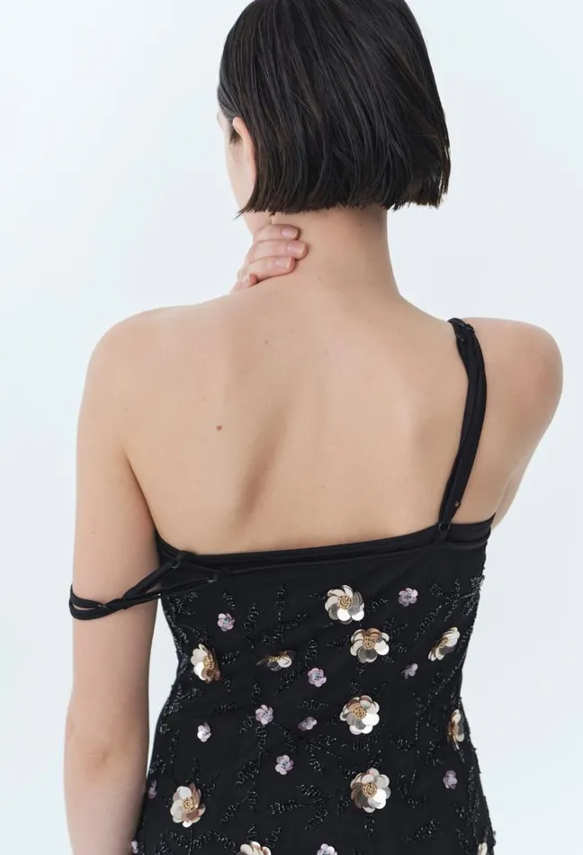 Claudie Pierlot Flowy Sequinembroidered Gown Clothes Dresses