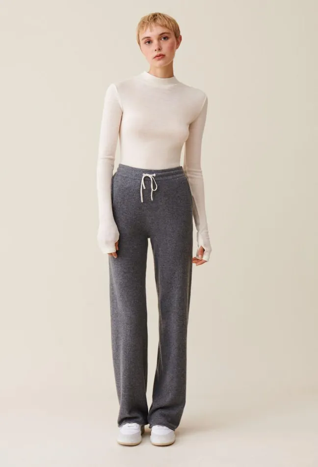 Claudie Pierlot Fluid Grey Cashmere Trousers Clothes Jeans And Trousers