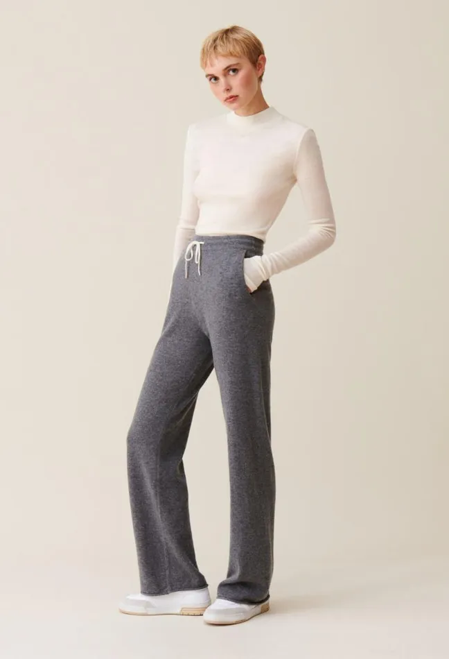 Claudie Pierlot Fluid Grey Cashmere Trousers Clothes Jeans And Trousers