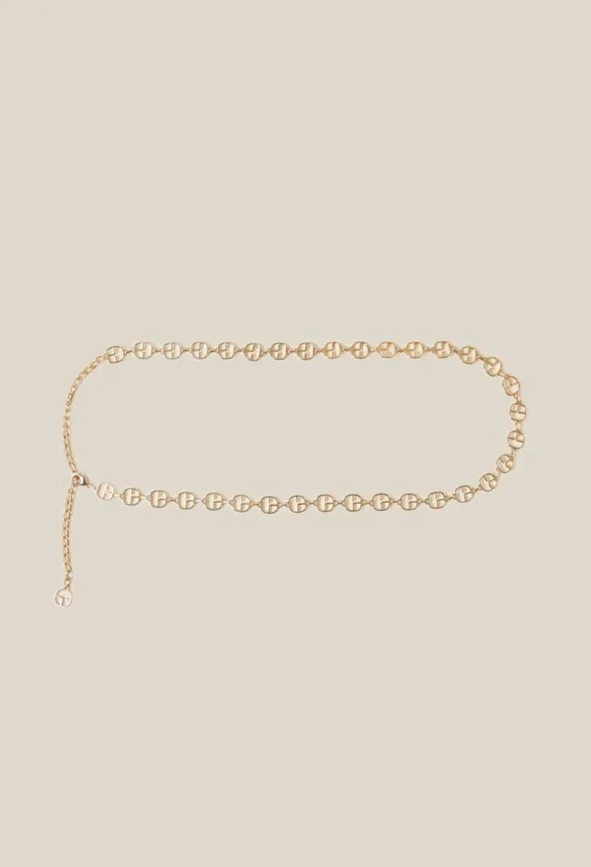 Claudie Pierlot Gold Chain Belt With CP Monogram Accessories Belts