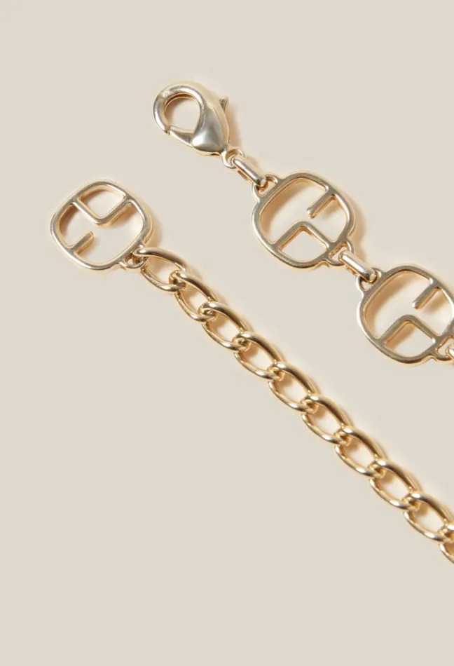 Claudie Pierlot Gold Chain Belt With CP Monogram Accessories Belts