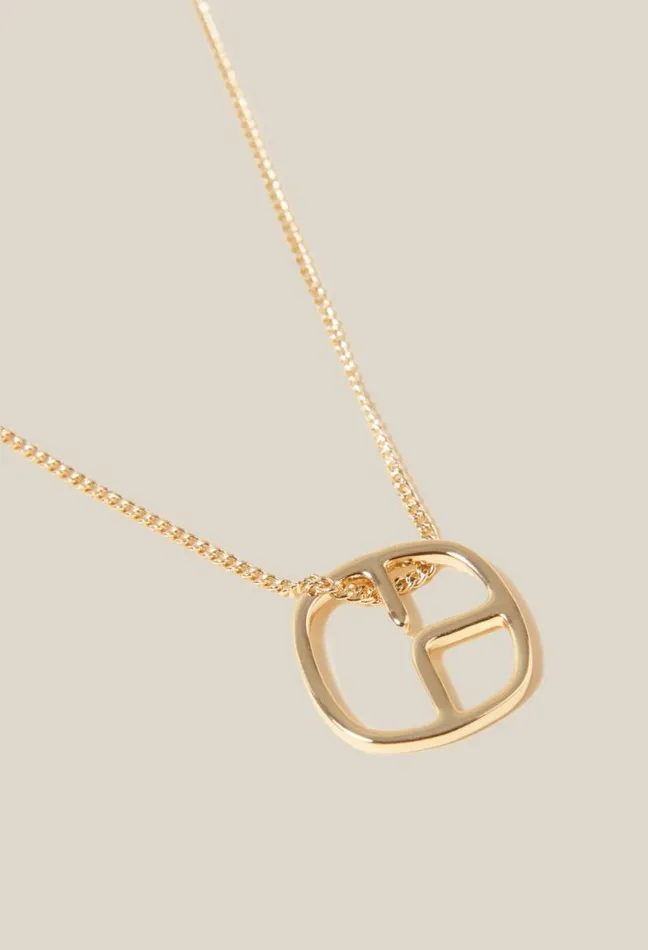 Claudie Pierlot Gold Monogram Pendant Necklace Accessories Jewellery And Scrunchies
