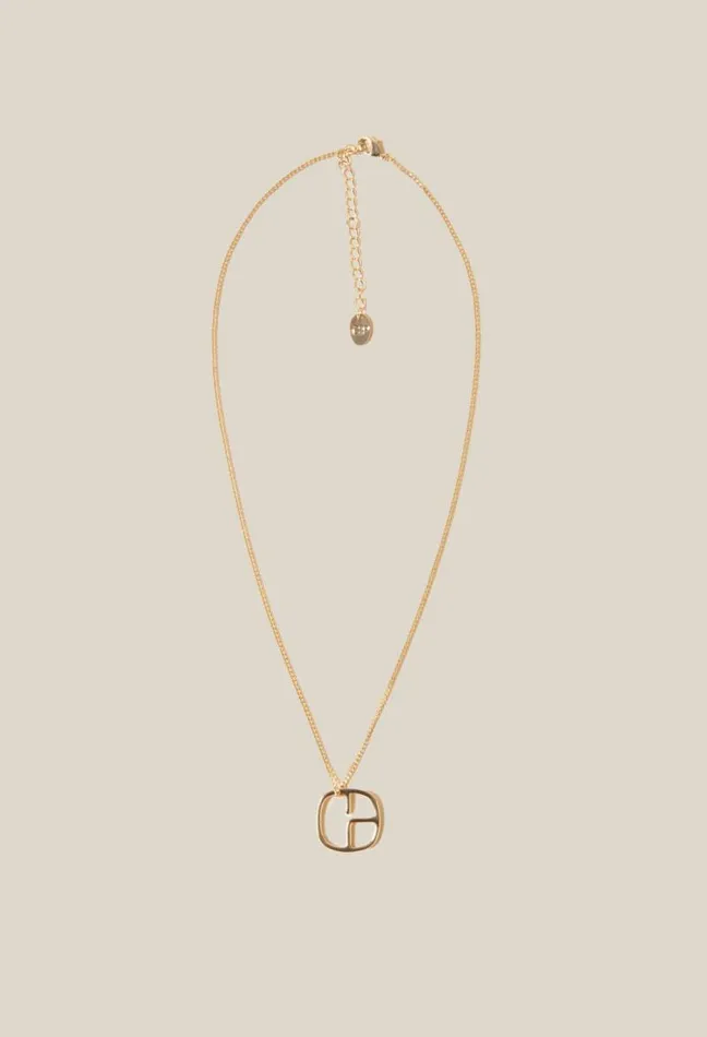Claudie Pierlot Gold Monogram Pendant Necklace Accessories Jewellery And Scrunchies