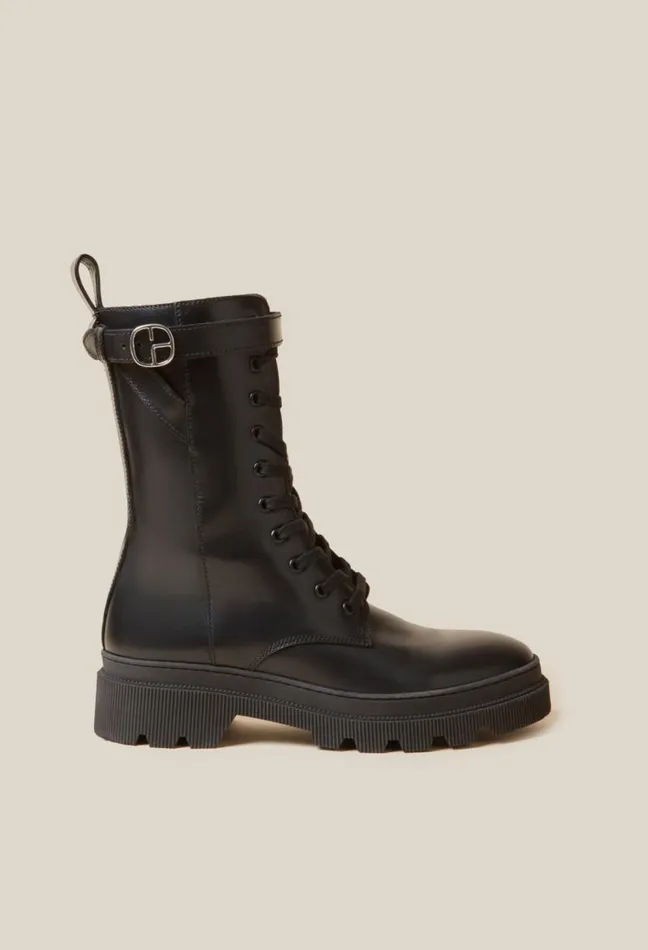 Claudie Pierlot High Leather Ranger Boots Shoes Ankle Boots