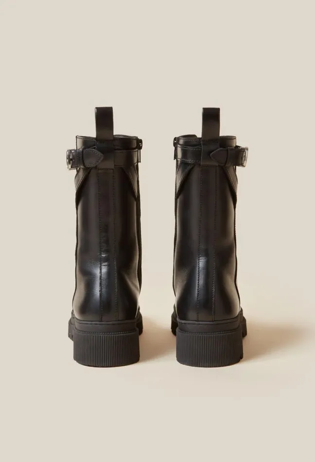 Claudie Pierlot High Leather Ranger Boots Shoes Ankle Boots