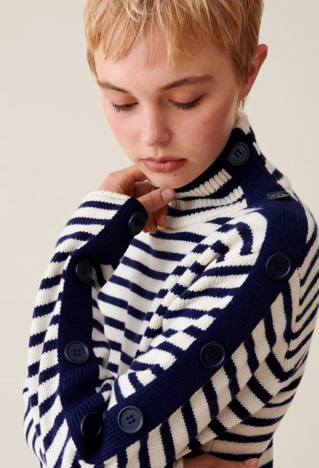 Claudie Pierlot Highneck Knitted Sailor Dress Clothes Dresses