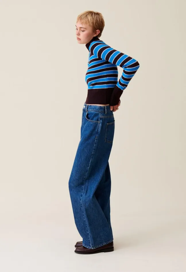 Claudie Pierlot Highneck Striped Jumper Clothes Knitwear And Cardigans
