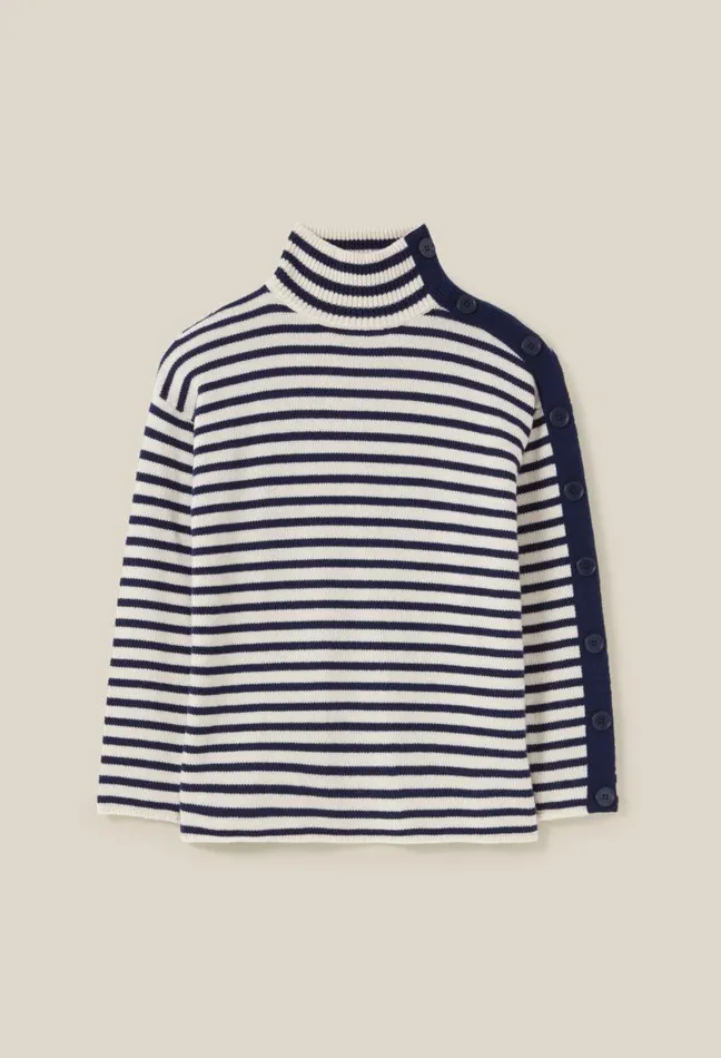 Claudie Pierlot Highneck Striped Jumper Clothes Knitwear And Cardigans