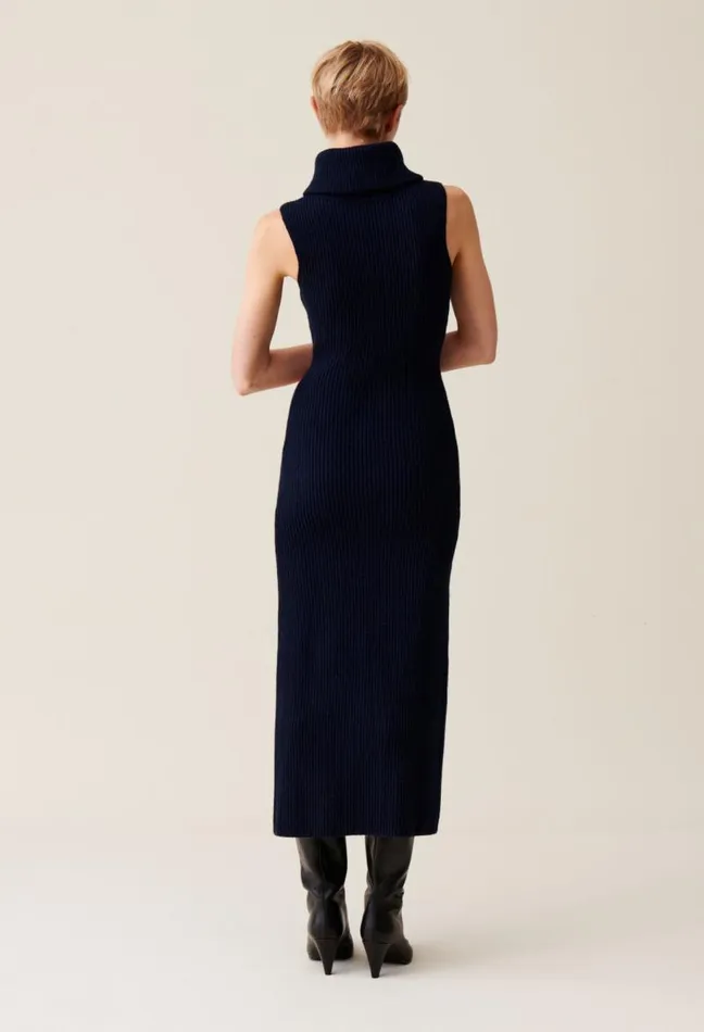 Claudie Pierlot High Neck Zip Knit Dress Clothes Dresses