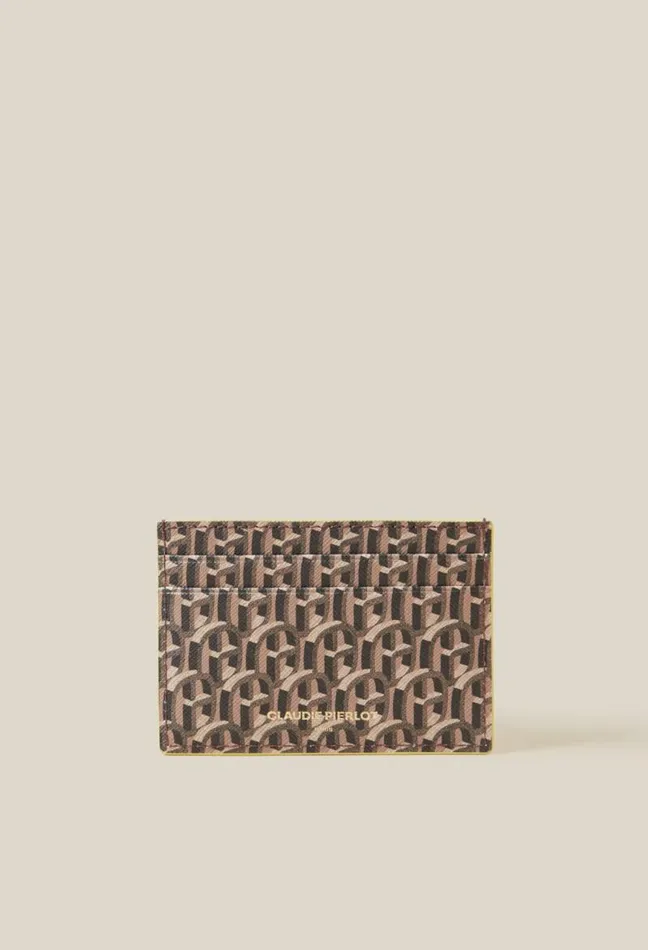 Claudie Pierlot Jean Toto Monogram Card Holder CP Bags Small Leather Goods