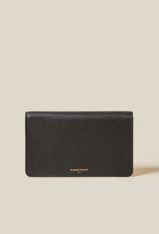 Claudie Pierlot Large Grained Leather Clutch Bags Small Leather Goods
