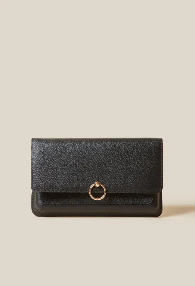 Claudie Pierlot Large Grained Leather Clutch Bags Small Leather Goods