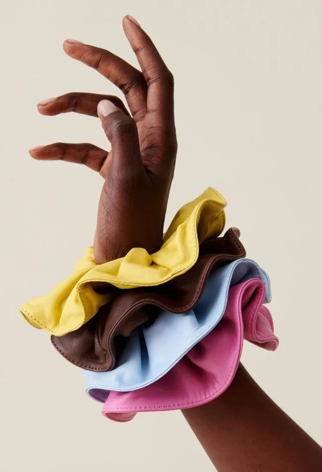 Claudie Pierlot Leather Scrunchie With Topstitching Accessories Jewellery And Scrunchies
