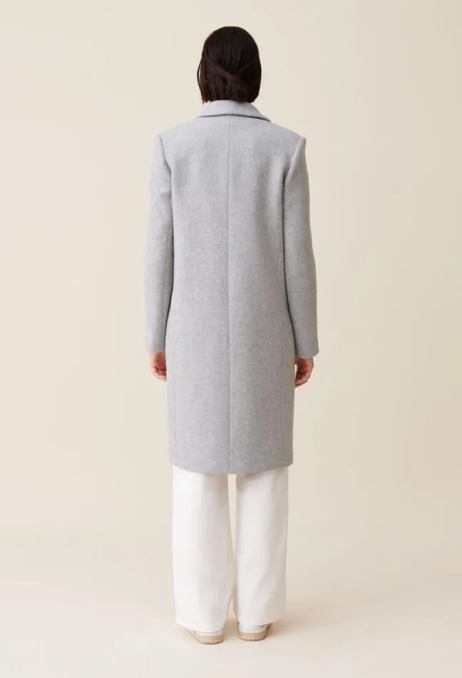 Claudie Pierlot Light Grey Midlength Tailored Coat Clothes Coats