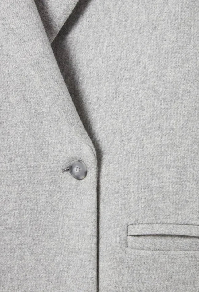 Claudie Pierlot Light Grey Midlength Tailored Coat Clothes Coats