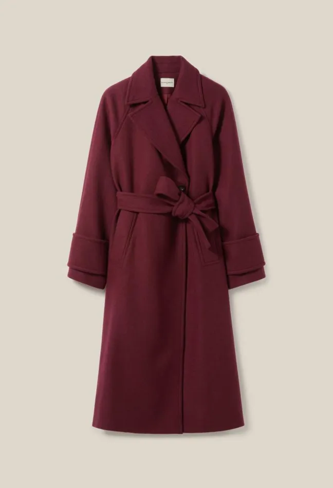 Claudie Pierlot Long Burgundy Trench Coat Clothes Coats