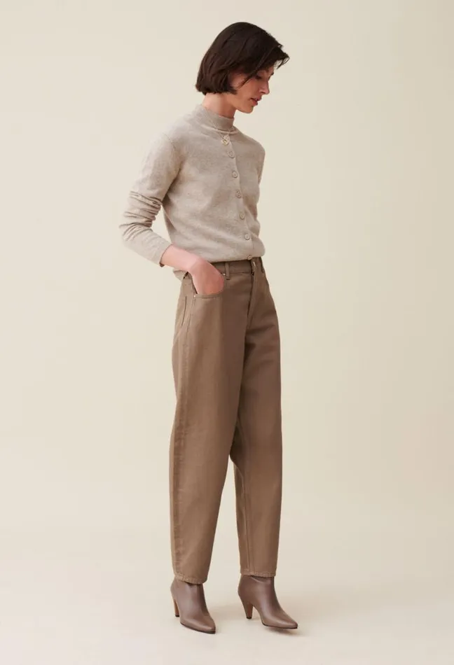 Claudie Pierlot Luc Taupe Highwaisted Jeans Clothes Jeans And Trousers