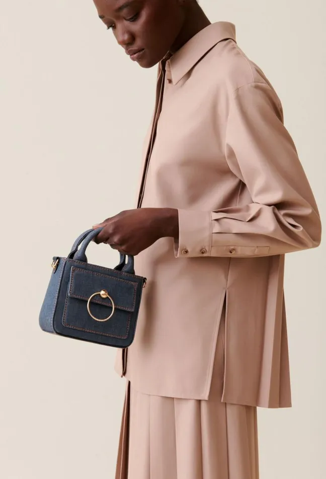 Claudie Pierlot Mini Anouck Denim Chain Bag Bags Small Bags