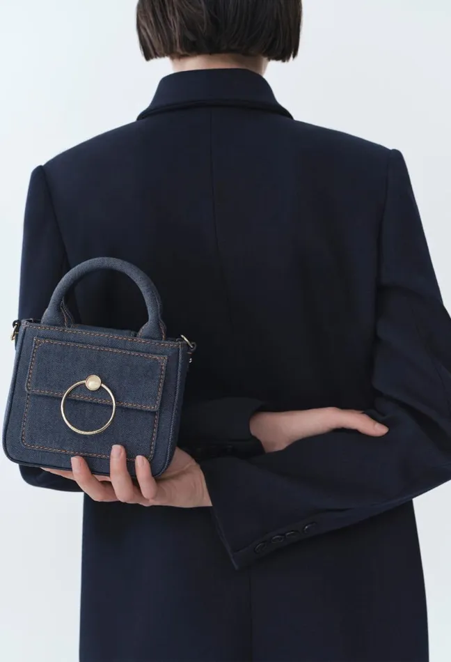 Claudie Pierlot Mini Anouck Denim Chain Bag Bags Small Bags